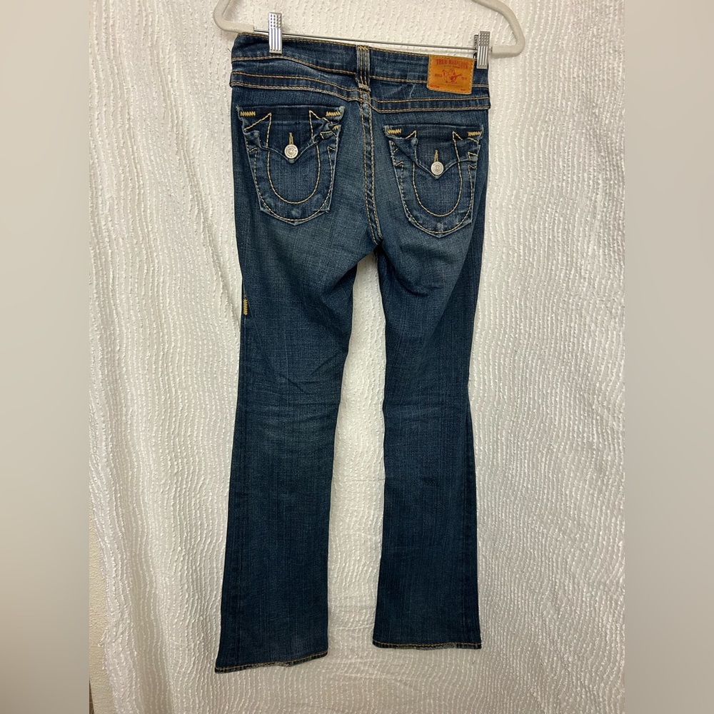 True Religion Low Rise Flare Jeans Size 26 Y2K Denim Bootcut Vintage Style